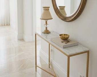 Art Deco Brass Table Lamp: Fluted Glass Hollywood Regency Bedside Lamp