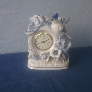Martin reservation, Vintage Landex Royal Craft clock, porcelain clock, mantel clock, dresser clock, Japanese porcelain clock