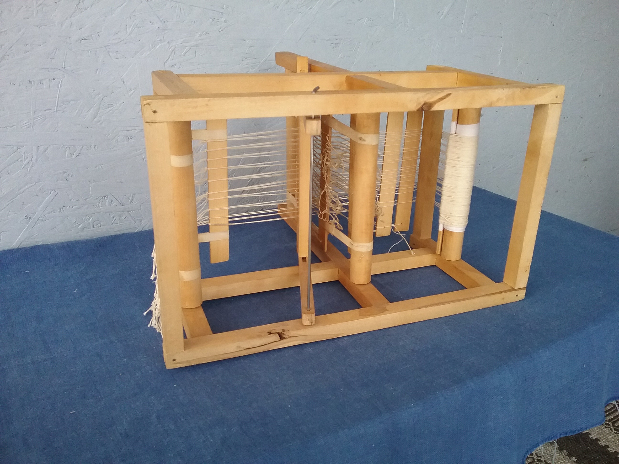 Scandinavian Vintage Wooden Weaving Loom, Table Weaving Loom, Children