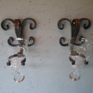Vintage Wrought Iron Wall Candle Holders: Scandinavian Home Decor image 5