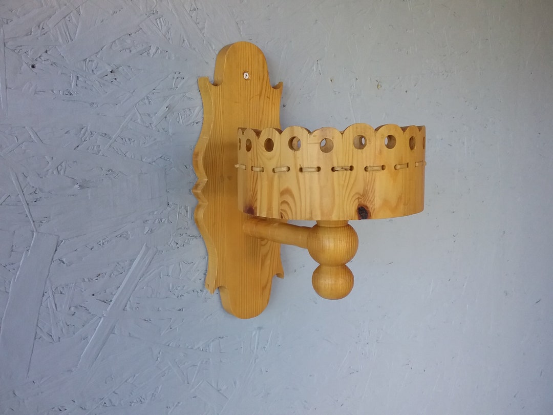 Swedish Wooden Vintage Flower Wall Rack, Flower Shelf, Wooden Flower