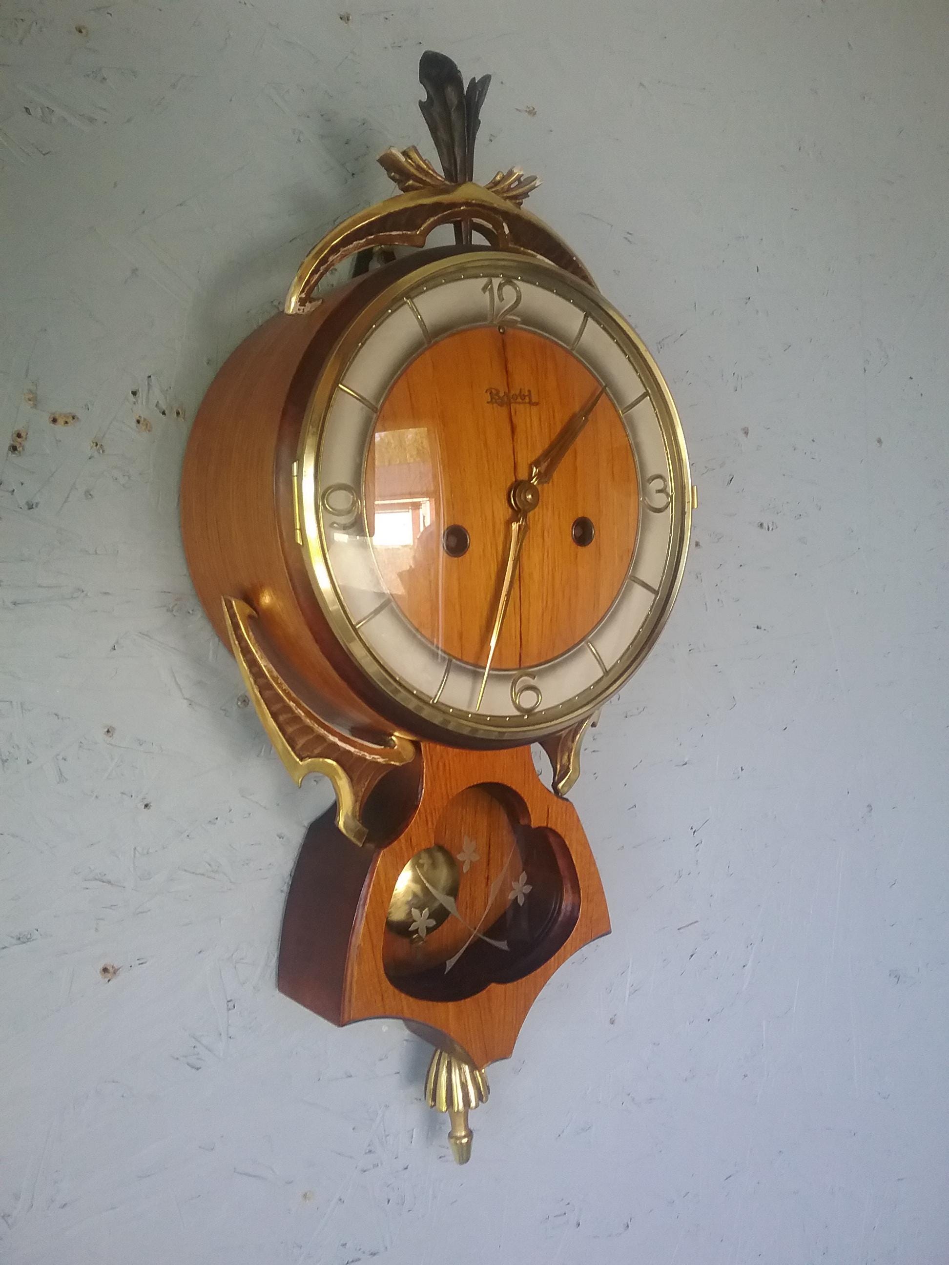 Lars Clock Antique Junghans Teak Wall Clock: Lars Broman Brobi, German Pendulum ...