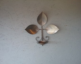 Swedish metal wall candle holder made by Landstingets Verkstäder Västerås, vintage metal wall lamp, home decor, housewarming gift