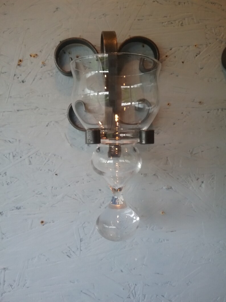 Vintage Wrought Iron Wall Candle Holders: Scandinavian Home Decor image 8
