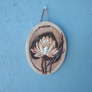 Ninnie - Swedish Pottery/Sweden Wall Plaque/Vintage Wall Decor/Handmade/Stengods