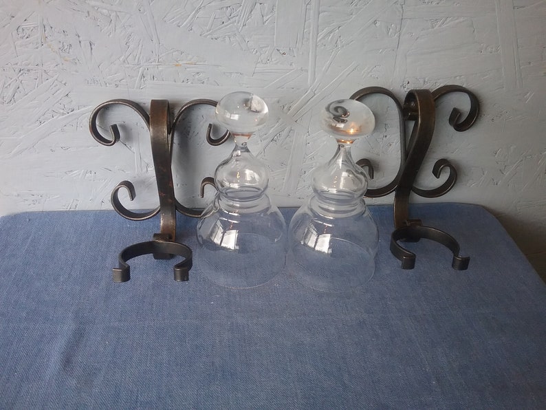 Vintage Wrought Iron Wall Candle Holders: Scandinavian Home Decor image 9