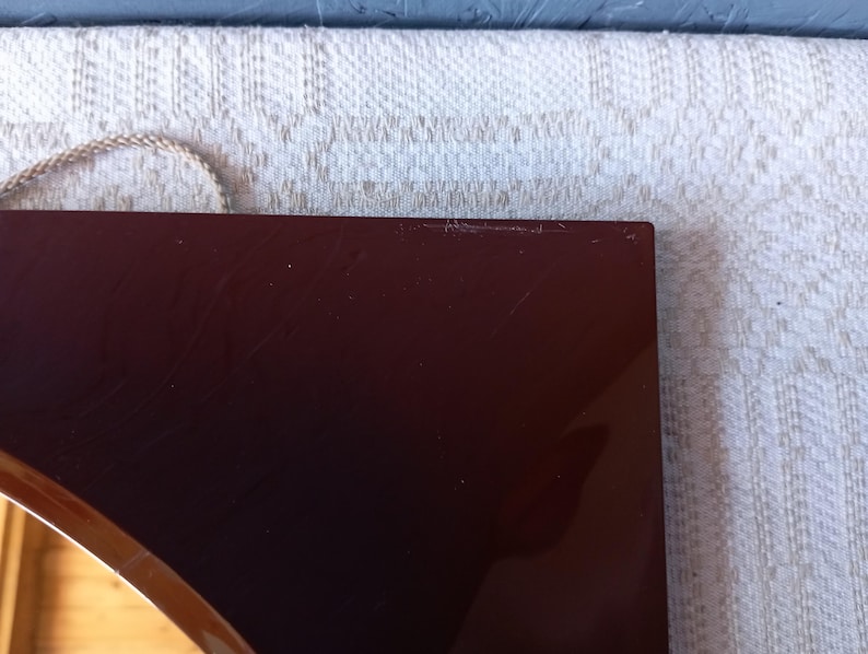 Hammarplast Plastic Mirror, Space Age Wall Mirror, Brown Square Mirror, Retro Swedish Decor image 11