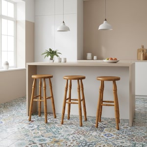 Handmade Scandinavian Wooden Bar Stool: Rustic Plant Stand, Lamp Table