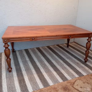 Vintage large wooden coffee table, Scandinavian coffee table, coffee table, carved table, Svenska Möbler