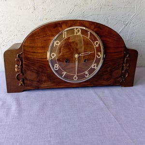 KIENZLE,1940s, vintage mechanical mantel clock with pendulum, German clock, clock with string chime, fully working clock, table clock