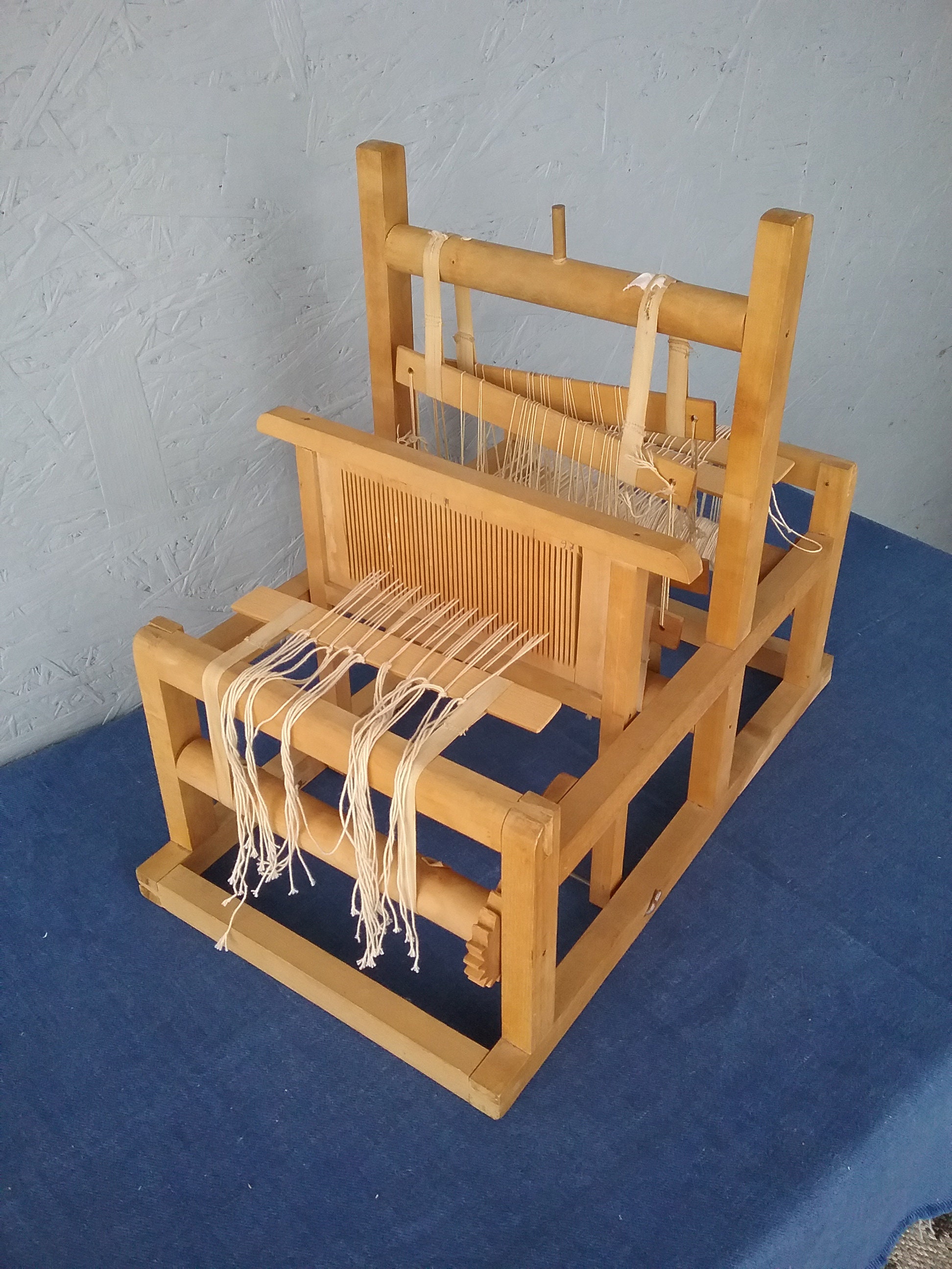 Scandinavian Vintage Wooden Weaving Loom, Table Weaving Loom, Children