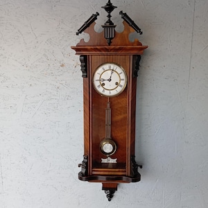 Antique Junghans regulator wall clock with RA pendulum, 1888-1890, rare collector&#39;s clock, German clock, grandfather clock