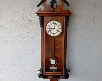 Antique Junghans Regulator Clock: German Pendulum Wall Clock (1888-1890)