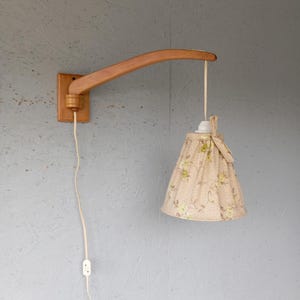 Silian Slöjd vintage Scandinavian wall lamp on a swivel arm, wall lamp with lampshade, Scandinavian lighting, housewarming gift