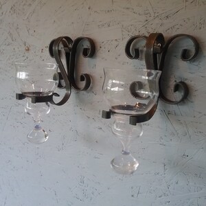 Vintage Wrought Iron Wall Candle Holders: Scandinavian Home Decor image 7