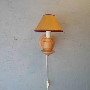 Swedish wooden wall lamp, turned pine wall lamp, Scandinavian modernist wall lamp, modern wall lamp, housewarming gift