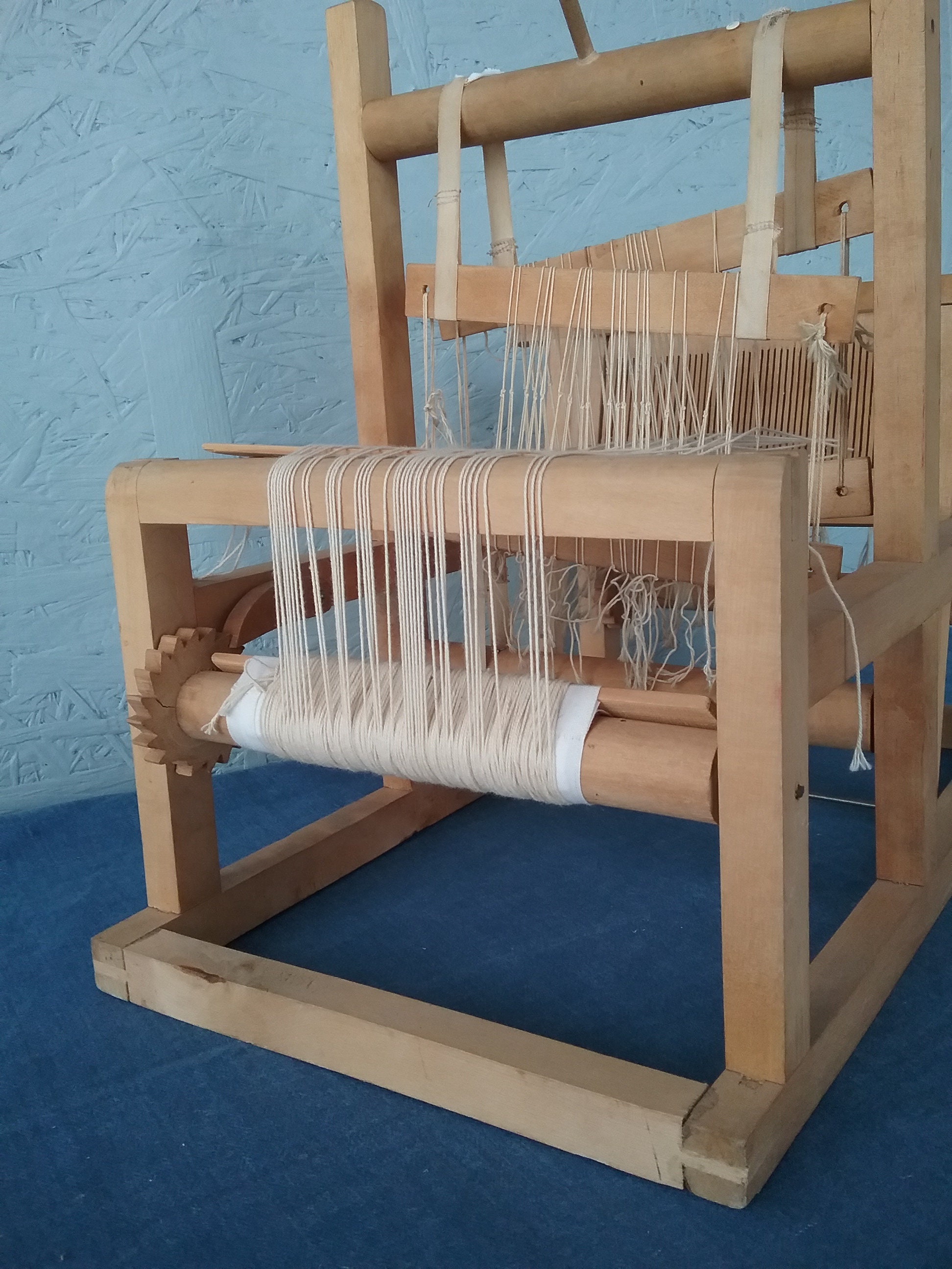 Scandinavian Vintage Wooden Weaving Loom, Table Weaving Loom, Children
