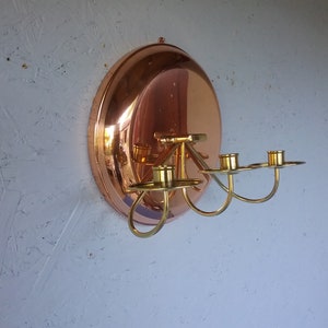 Swedish brass wall candle holder, Swedish arts and crafts, Scandinavian candle holder, candlestick, housewarming gift, home decor