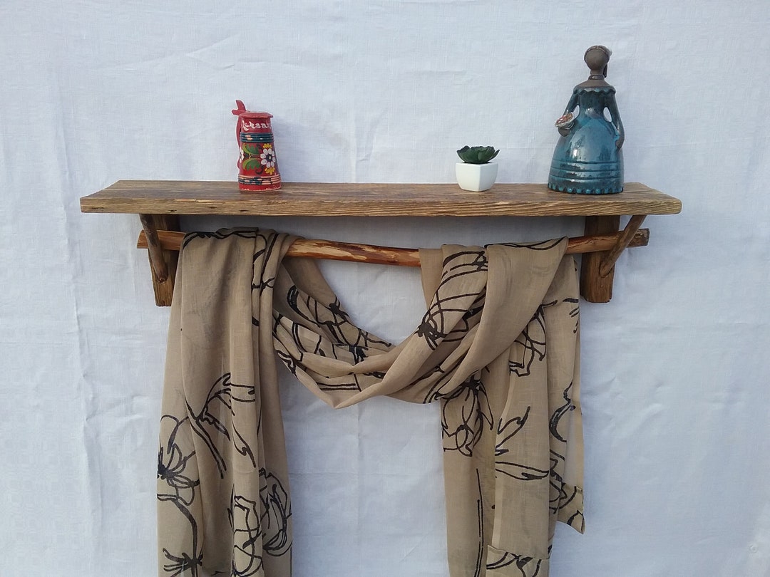 Natural Wood Curtain Rod and Shelf/window Curtain Rod/driftwood Curtain