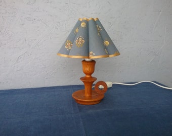 Swedish wooden table lamp, vintage lamp, chandelier lamp, Scandinavian design, bedside lamp, turned wood lamp