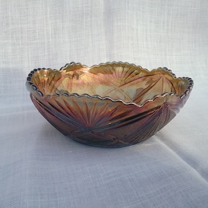 Eda Glasbruk Sweden/Carnival Glass bowl &quot;Edstrom&quot;, blue/Vintage bowl/Scandinavian glass/molded round glass bowl