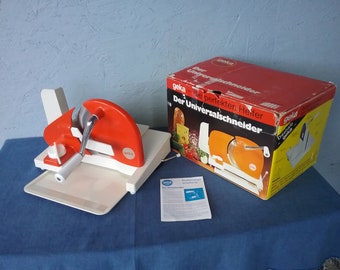 German vintage GEKA manual bread, meat, vegetable and cold meat slicer, kitchen aid, unused retro slicer in box, housewarming gift