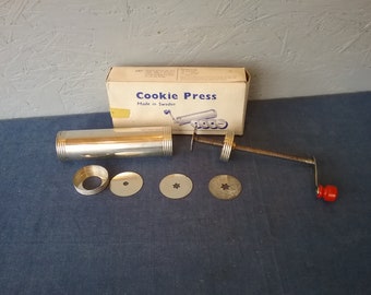 Cookie press made in Sweden, vintage cookie press, cookie tool, vintage cake decorating press, gift for pastry chef