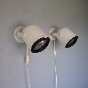 Elenco - a pair of 1970s Swedish space sconces, plastic sconces, Scandinavian design, swivel sconces, housewarming gift