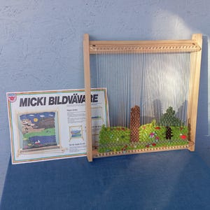 Vintage Scandinavian wooden weaving loom, Micki Gemla Sweden, weaving workshop, loom for beginners