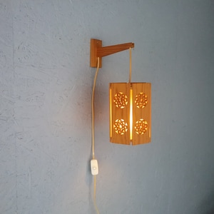 Wooden vintage wall lamp, Scandinavian lighting, Swedish wooden wall lamp, handmade pine wall lamp, Swedish design