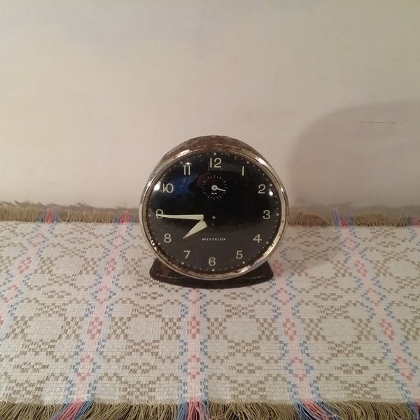 Vintage Westclox Alarm Clock Made in Scotland/1930's Alarm Clock/ Metal  Wind Up Alarm Clock