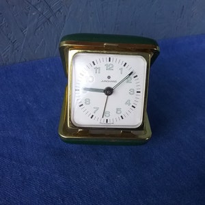 Junghans Travel Alarm Clock, Portable Clock, German Vintage Clock, Pocket Clock, Folding Case Clock, Mid Century Clock, Mechanical Clock