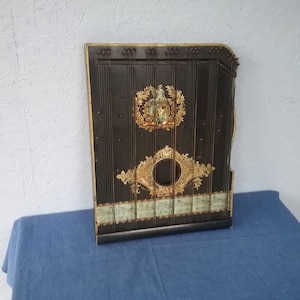 Antique German Zither: Painted Harpeleik Cytra, 1800s