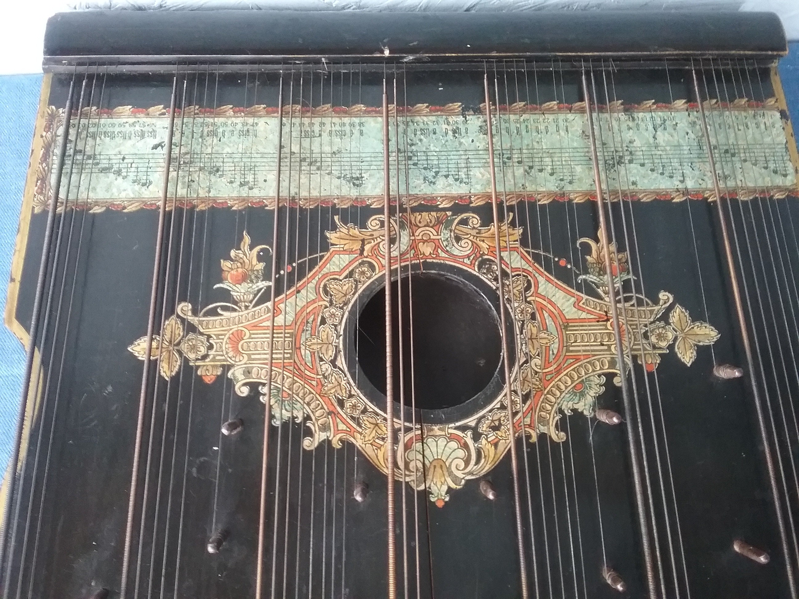 Antique Zither, Harpeleik Zither, German Zither, Guitar
