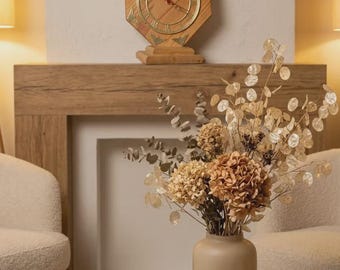 Junghans Holzuhr, deutsche Tischuhr, Mid-Century Modern, Quarz-Tischuhr, Vintage Holz Messing.