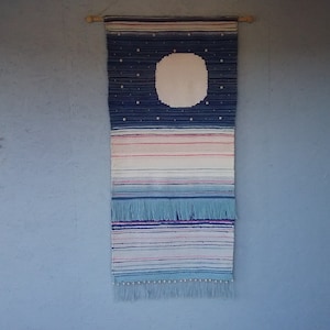 1970, Large woven Swedish tapestry - Leena Svensson design, rustic textile art, hand woven wall decoration, wool tapestries