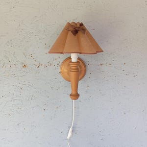 Vintage wooden Scandinavian wall lamp by Vigan, wall lamp made of turned pine wood, Scandinavian lighting, housewarming gift