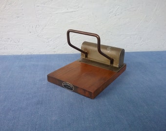 Vintage Swedish paper punch from AB.ZENITYPE Stockholm, table paper punch, metal wooden punch, vintage office, office supplies