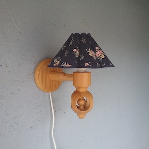 Turned and carved pine wall lamp, Swedish wall lamp, Scandinavian modernist wall lamp, modern wall lamp, housewarming gift