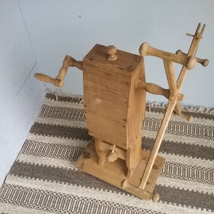 Antique Swedish Wooden Yarn Winder, Primitive Yarn Winder, Handmade, Swedish Folk Art, Rustic Decoration, Spinning Wheel Winding Rack