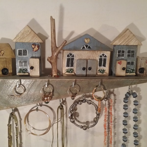 Miniature Houses/Key Hanger/Jewelry Hanger/Wall Decor/Rustic Decor/Gift/Handmade