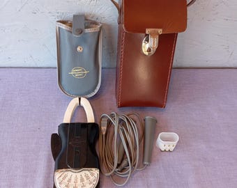 Pinza amperometrica vintage Weston Sangamo: cassa in bachelite, custodia in pelle.