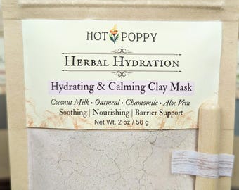 Herbal Hydration Clay Mask | Organic Oatmeal, Coconut Milk, Chamomile, Aloe Vera