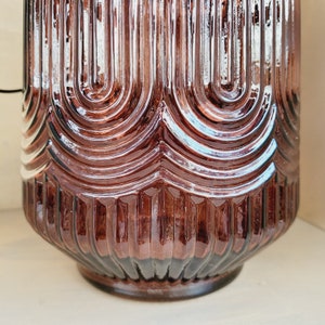 Glass vase reddish-brown bronze bulbous with grooves, lantern with grooves, flower vase, decovase, glass vase, home decoration, image 4