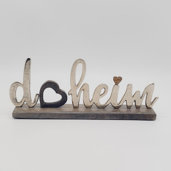 Alugussfigur DAHEIM , Aluguss silber, silber, Love, Home