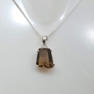 Natural Smokey Quartz Pendant, Handmade Silver Pendant Necklace, 925 Sterling Silver Pendant, Gemstone Pendant, Smoky Quartz, Gift For Her