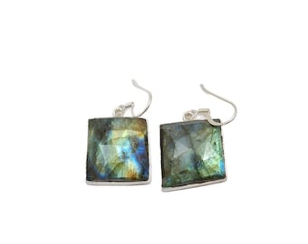 Labradorite Earrings 925 Sterling Silver Earrings Labradorite Gemstone Earrings Jewelry Handmade Earrings Labradorite Jewelry Gift For Her.