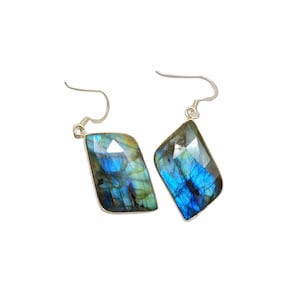 Labradorite Earrings 925 Sterling Silver Earrings Labradorite Gemstone Earrings Jewelry Handmade Earrings Labradorite Jewelry Gift For Her.