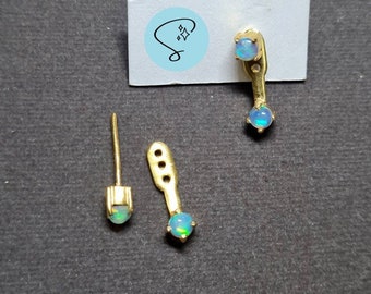 Natural Fire Opal Front Back Orecchini~ Opal Ear Jacket~ Opal Earrings~ Minimal Earring~ Opal Jewelry~ 925 Silver~ Gold~ Rose Gold in Opale.