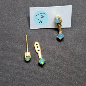 Natural Fire Opal Front Back Earrings~ Opal Ear Jacket~ Opal Earrings~  Minimal Earring~ Opal Jewelry~ 925 Silver~ Gold~ Rose Gold in Opal.
